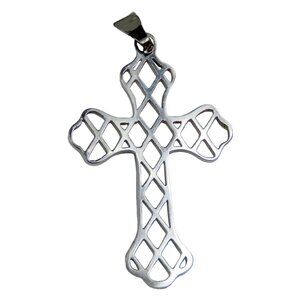 Inox Women's Stainless Steel Open Cross Pendant